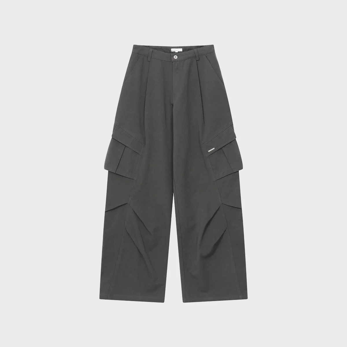 Pocket pintuck wide pants CHARCOAL