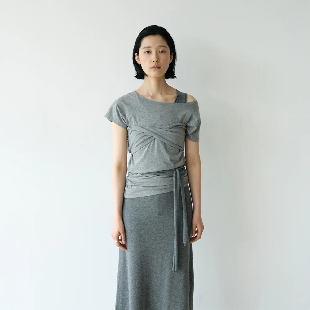 TUBE TOP OFF-SHOULDER T-SHIRT SET UP