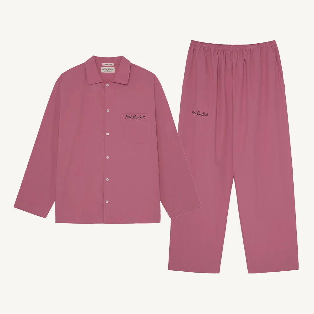 高密度 純棉 Potique Pajama Set (Rose Red)