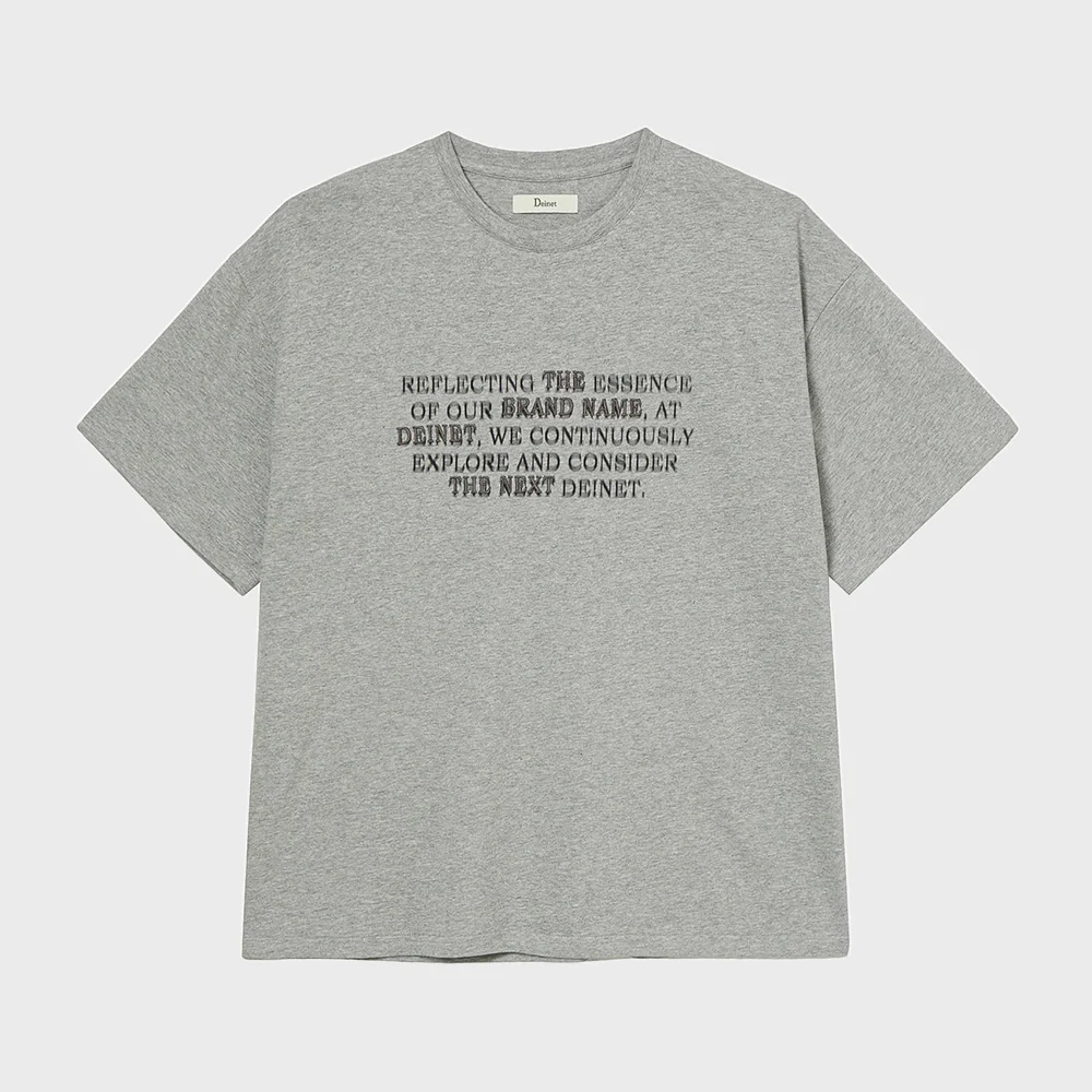 LETTERING T-SHIRT IN MELANGE GREY