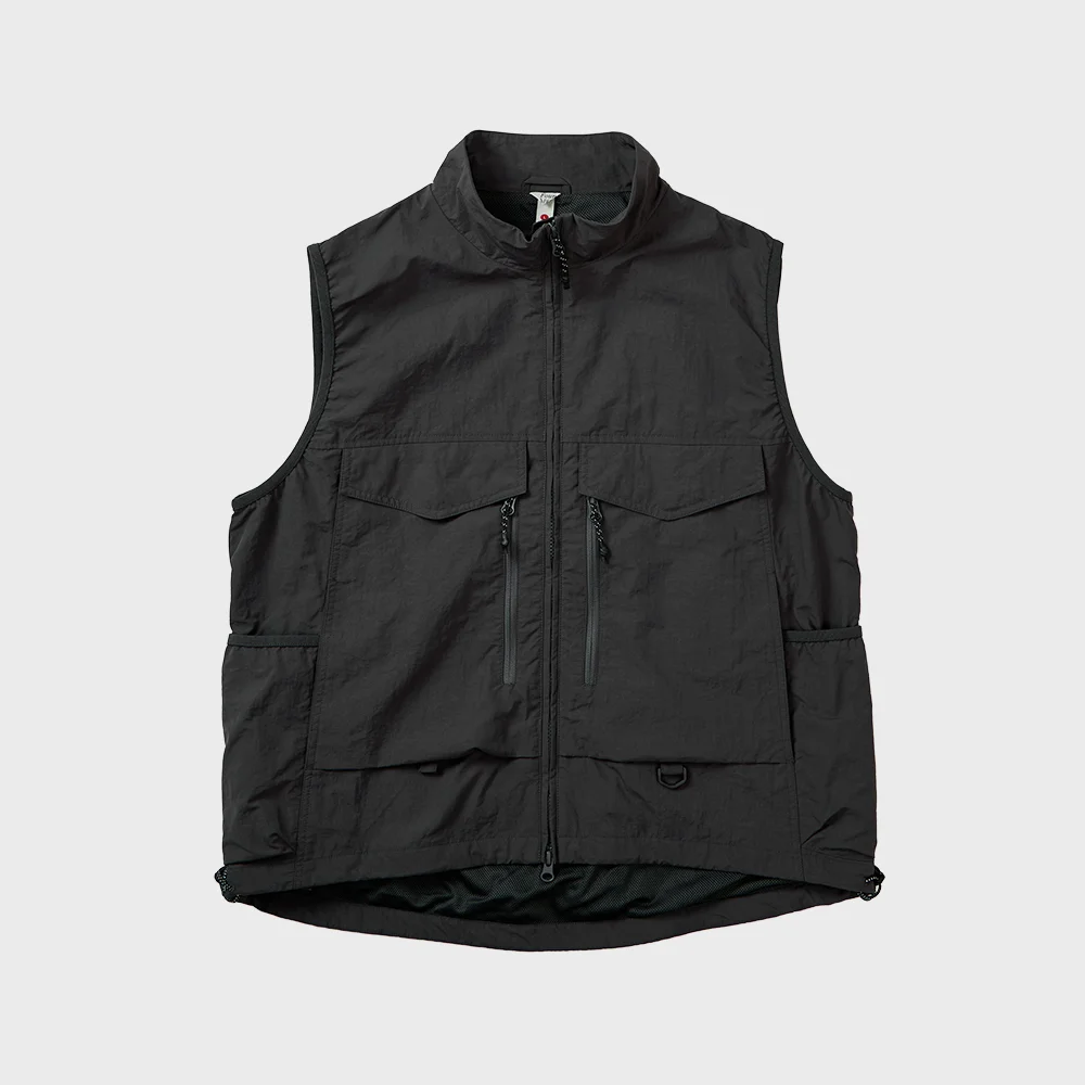 DOUBLE POCKET WIND VEST CHARCOAL