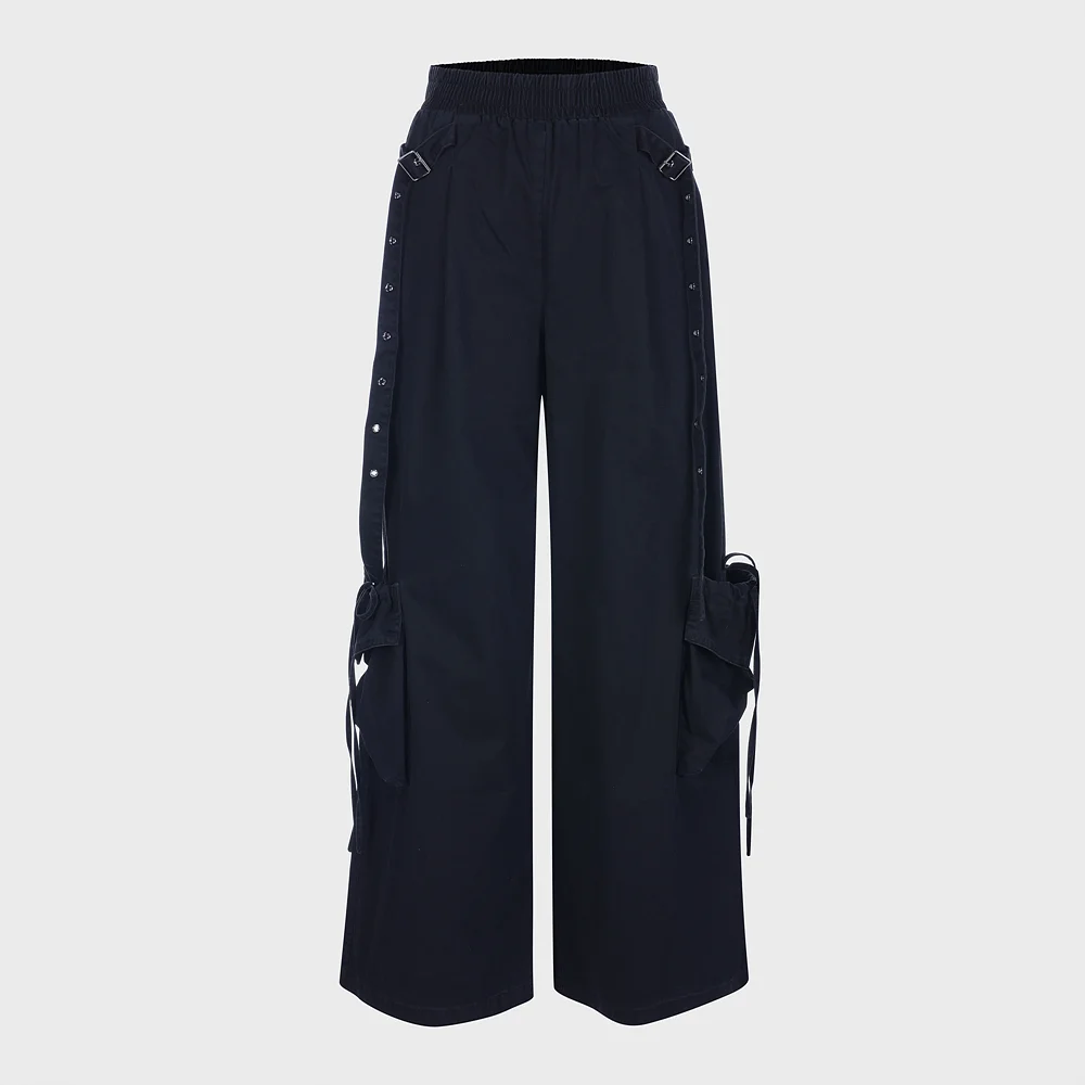 WIDE CARGO POCKET PANTS BLACK BQ4WP002