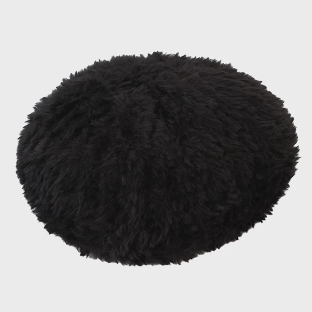 Baby Fur Black Beret 貝雷帽