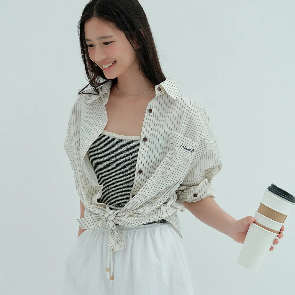 Stripe Roll Up Shirt_2Colors
