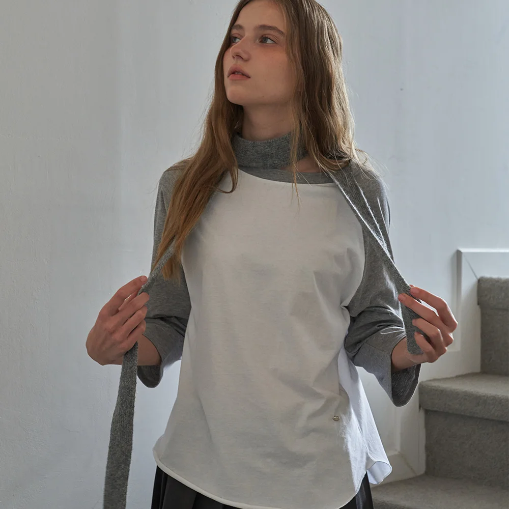 Cozy Mellow Charm Raglan Top - Gray