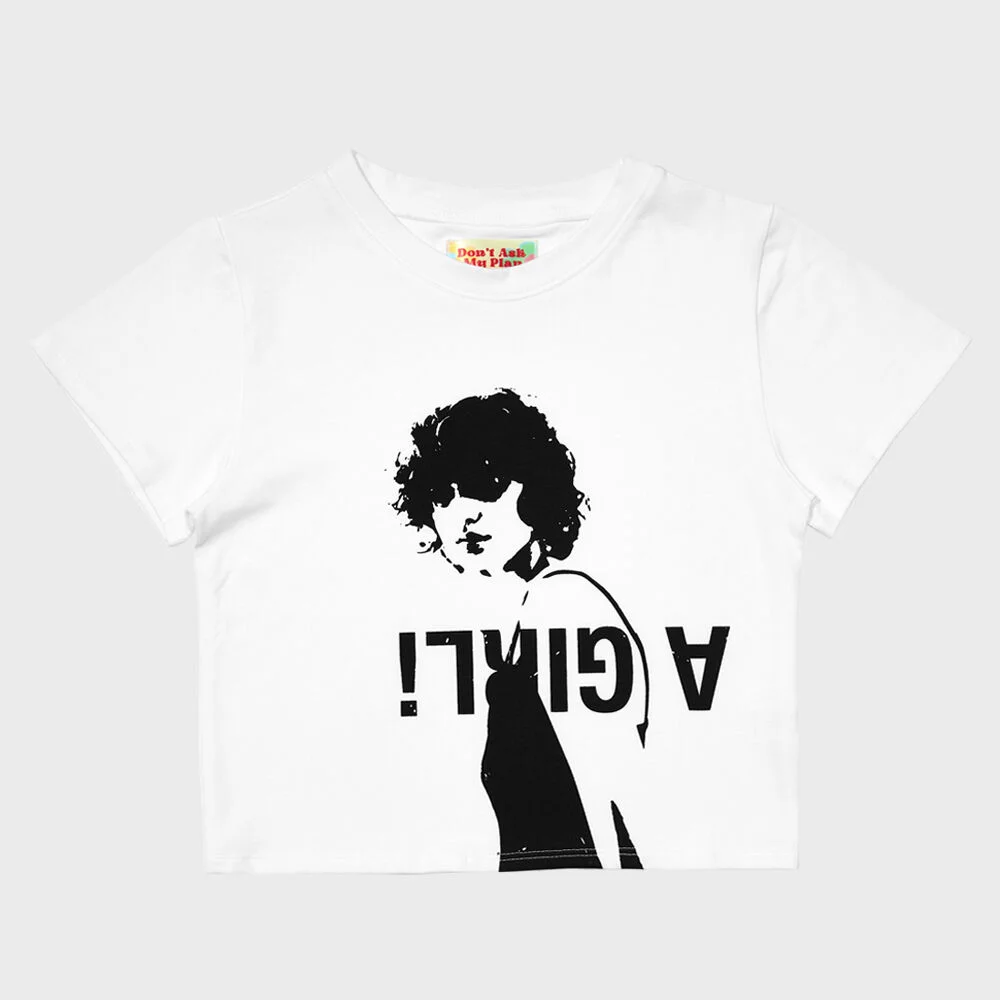 DAMP 'A GIRL!' CROP TOP_WHITE