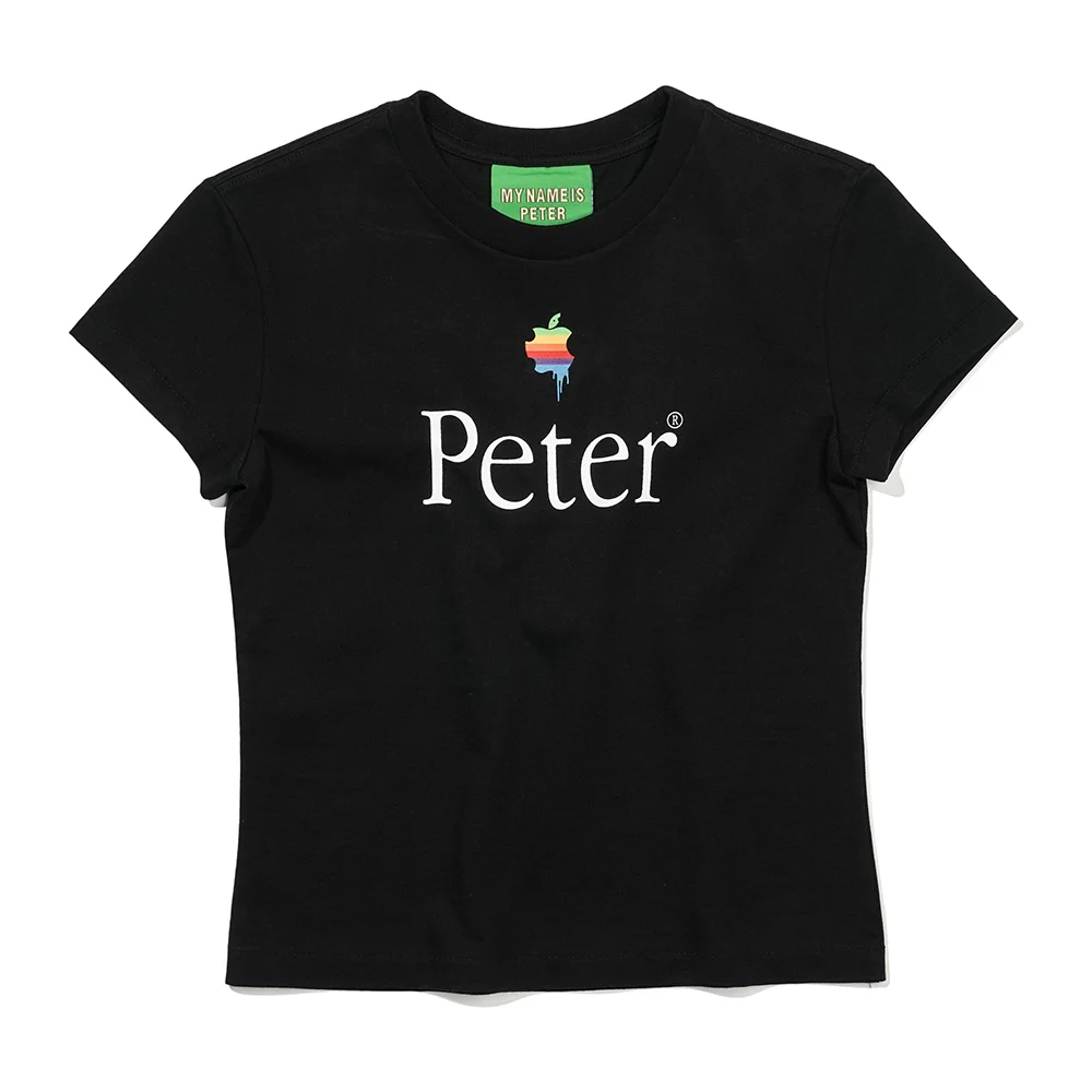 (W) PAPPLE T-SHIRTS - BLACK