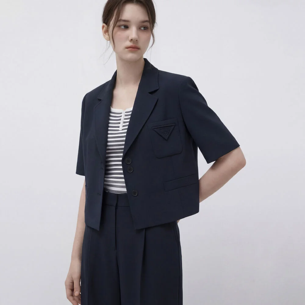 it MICHA 口袋 點綴 短版 外套 ITQ5YJK670 (DARK NAVY)