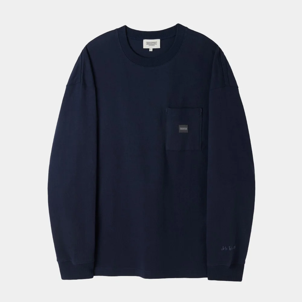 BASIC SOLID LONG SLEEVE T-SHIRT - NAVY (P253UTS411)