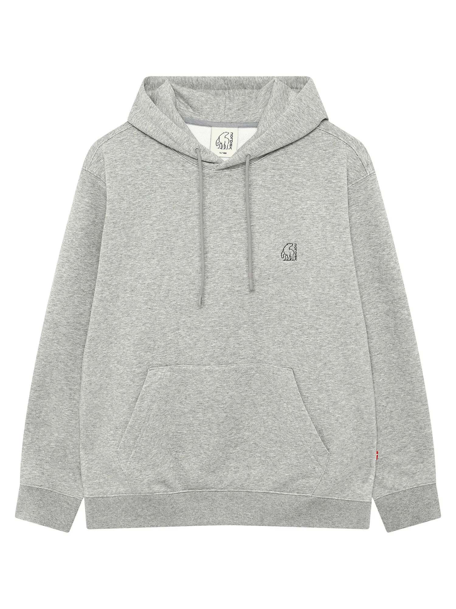 大 北極熊 加絨 連帽衫 T恤 - U_Melange GREY OUW26222MH