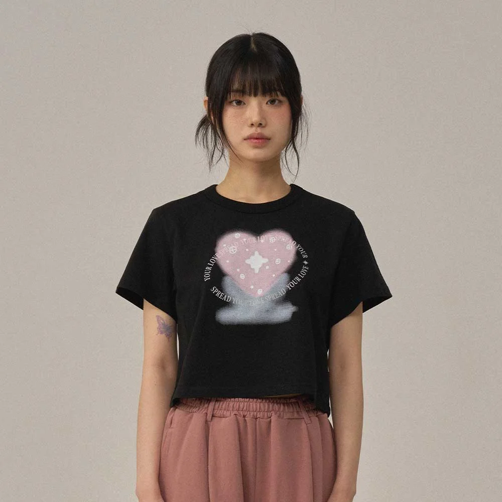 BP Heart Shaved Ice Crop T-Shirt_BLACK