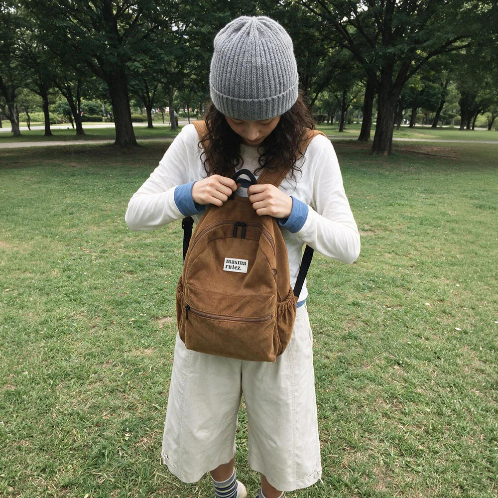 mini ver. daily backpack_Corduroy Camel