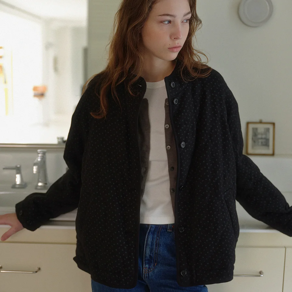 cotton quilted jacket (black)