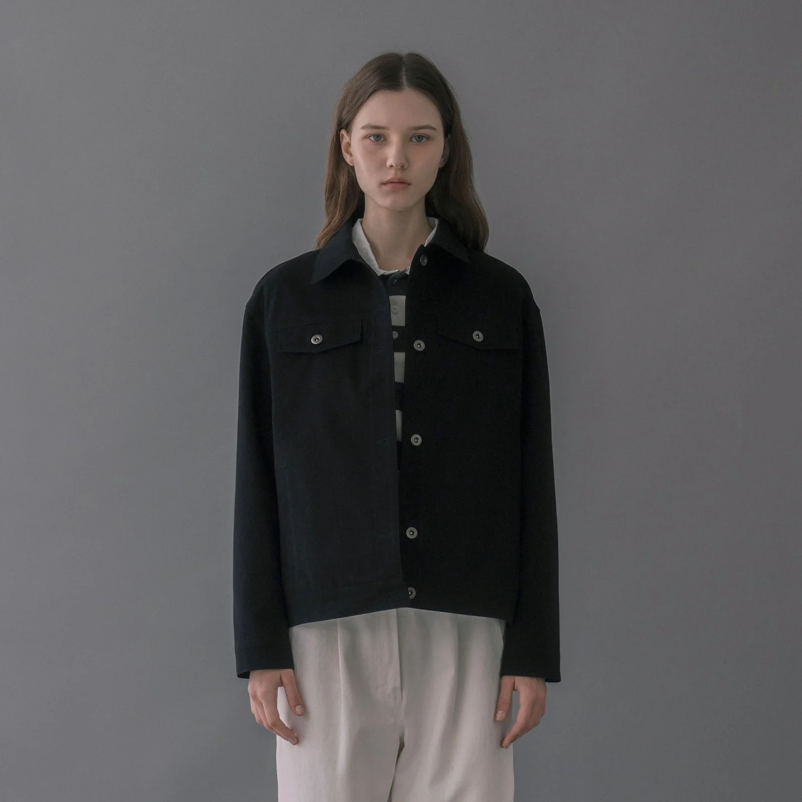 Cotton Trucker Jacket(Black)