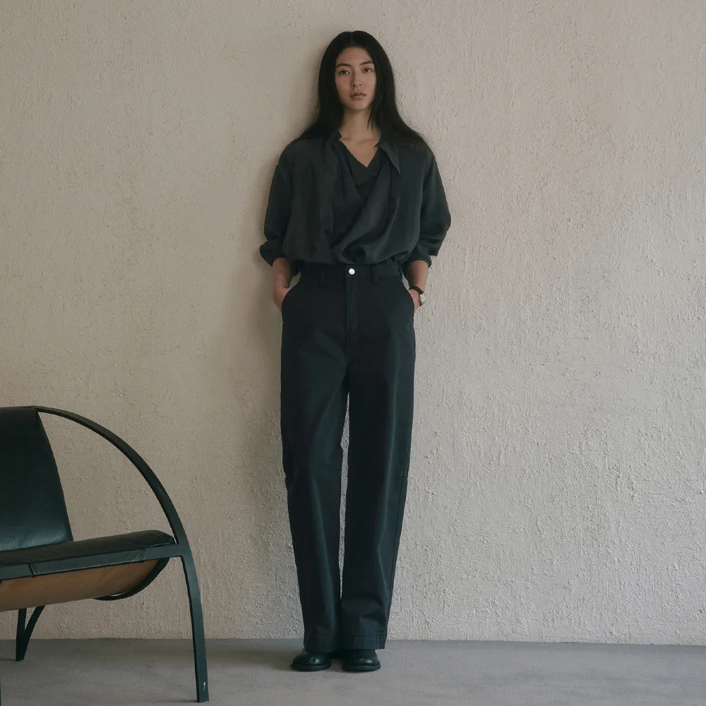 CLIYA WASHED COTTON PANTS_NAVY