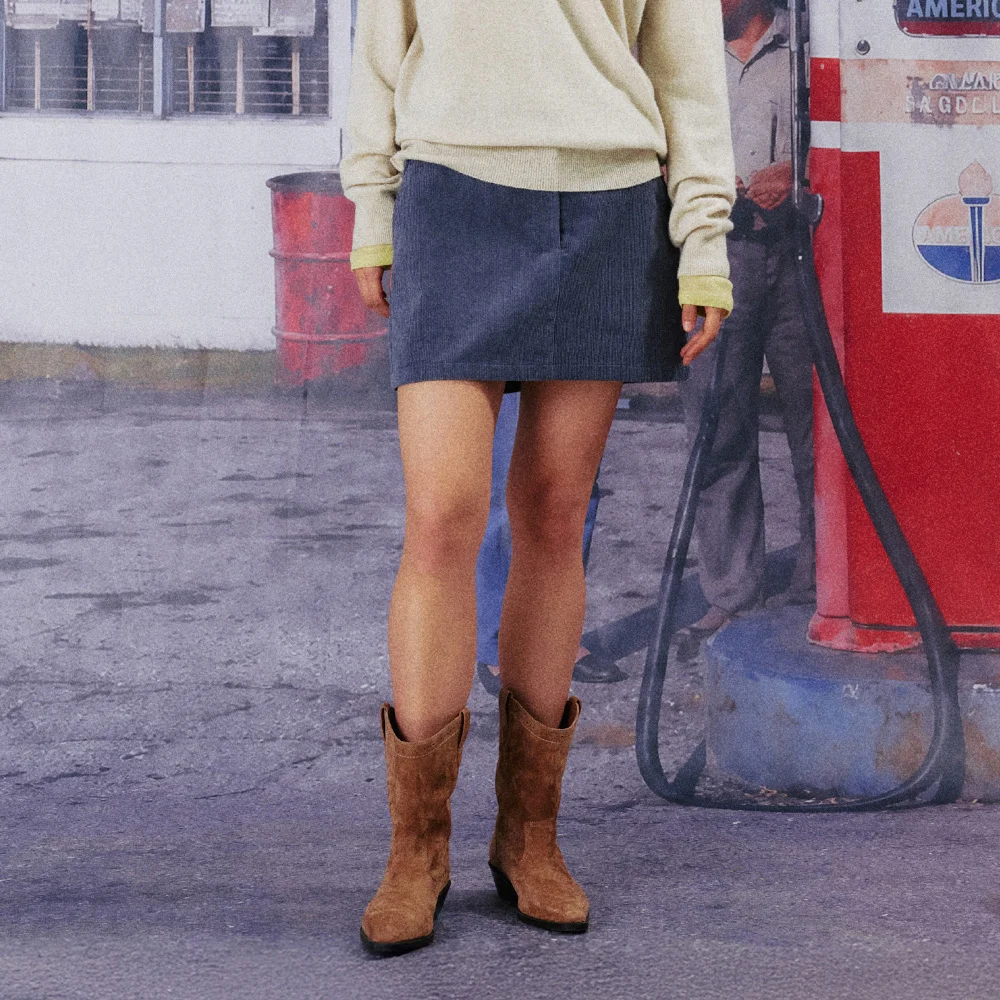 JOI CORDUROY MINI SKIRT_BLUE