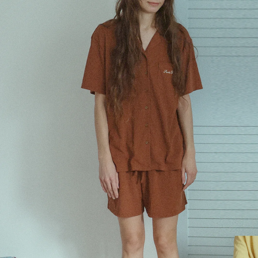 Breezy Night Pajama Set (Cocoa)