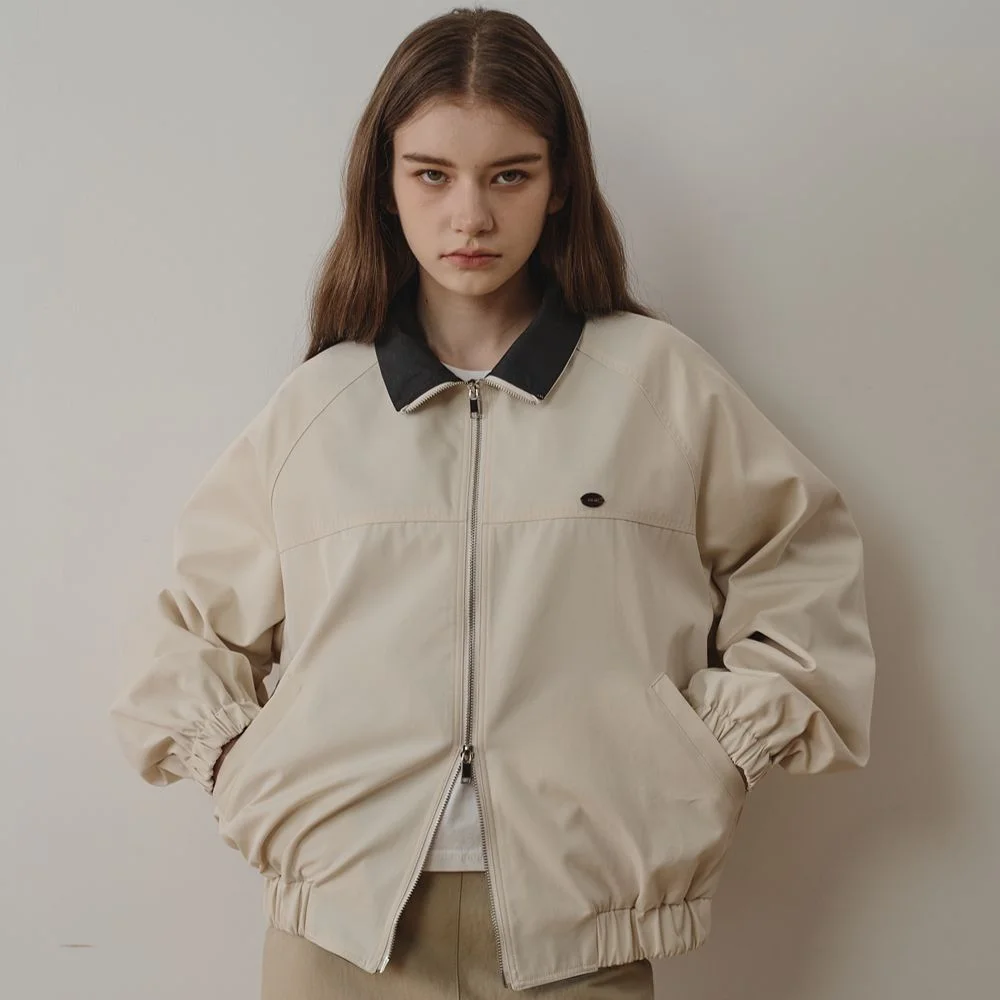 Essential C/N Cotton Bomber Jumper (Ivory)