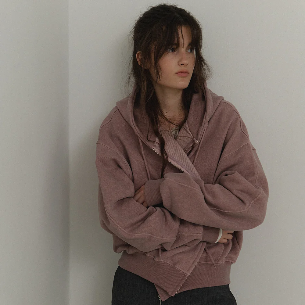 Dusty pigment hoodie_rose taupe