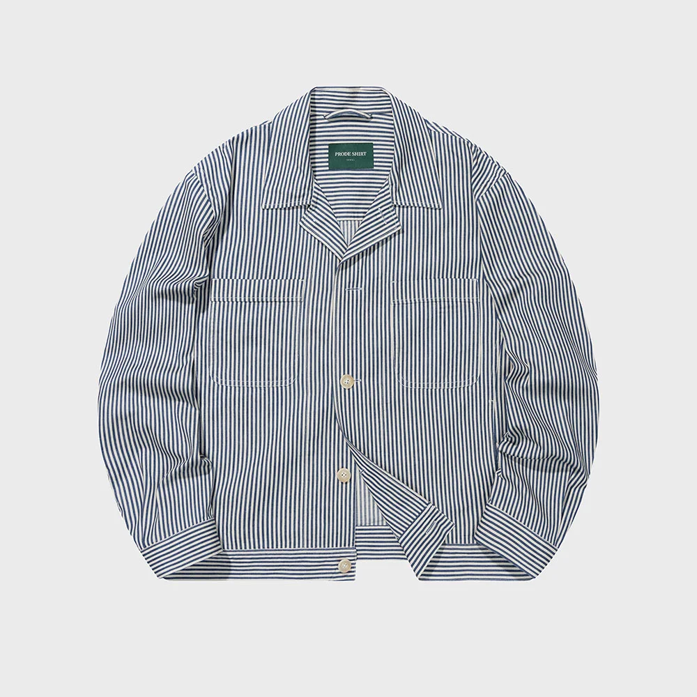 Natural 條紋 Trucker 外套