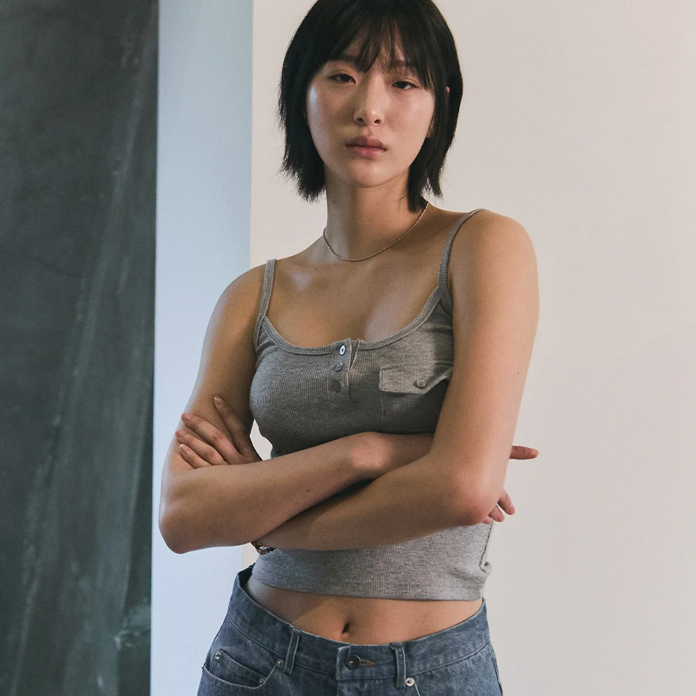 Bluesf slim pocket crop top