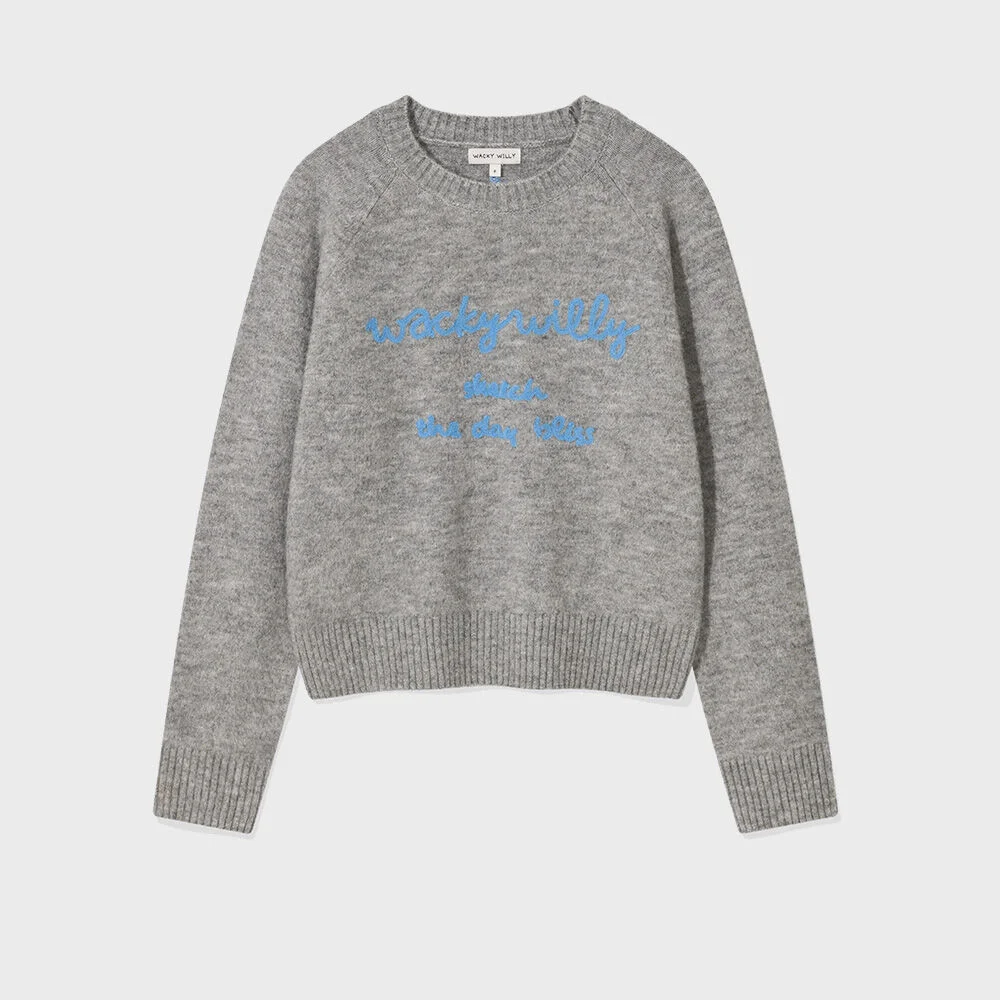 女裝 Hairy 字母刺繡 套頭 灰色