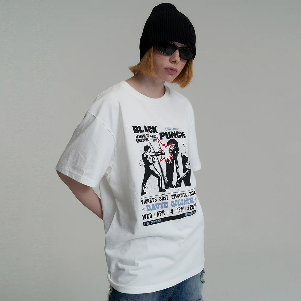 BLACK PUNCH T-SHIRT - WHITE