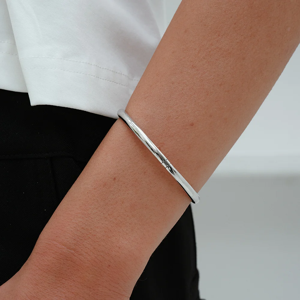 銀色 925 4mm 必備款 隱藏 Clasp 手環 手鏈 #LSB31