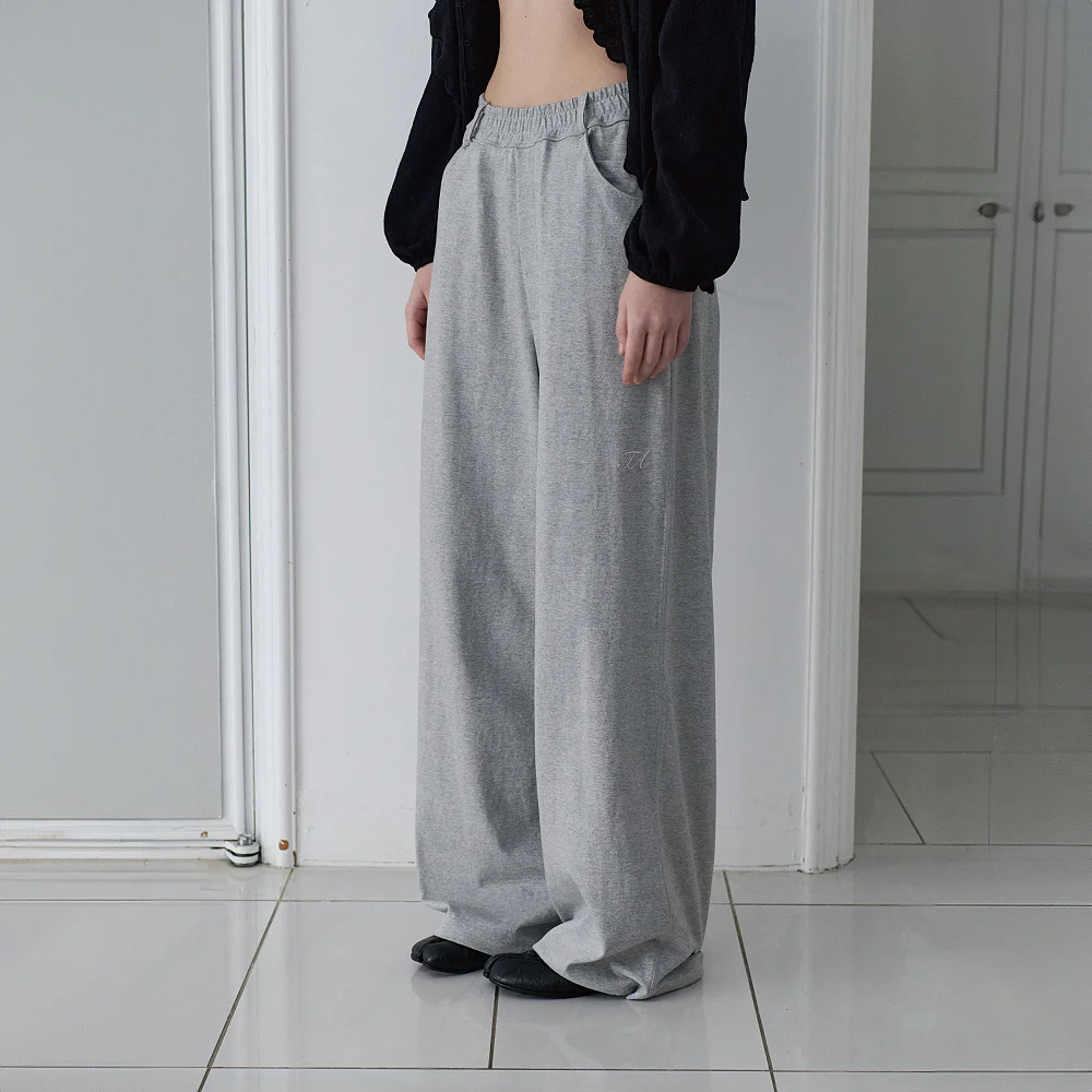 Airy Cotton Waist Pants (Gray)