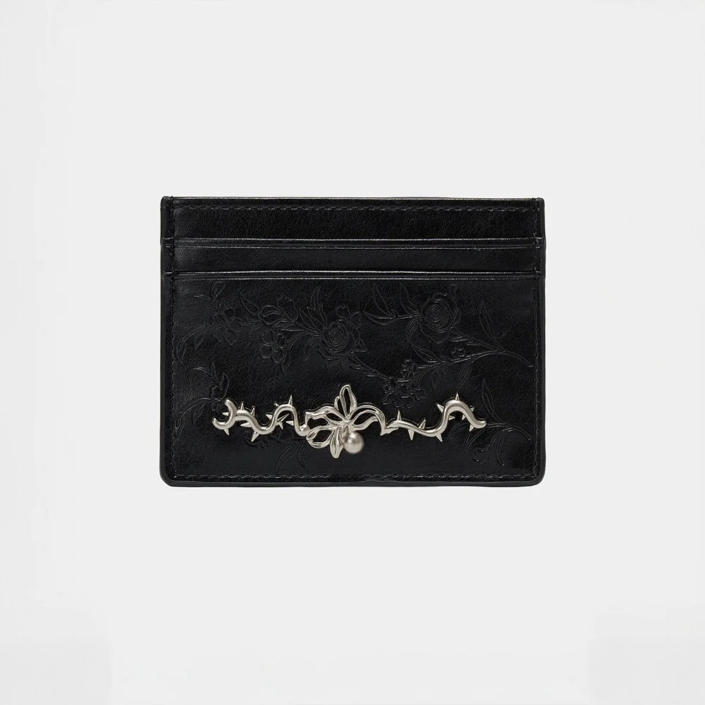 Noir Bloom Card Wallet (Black)