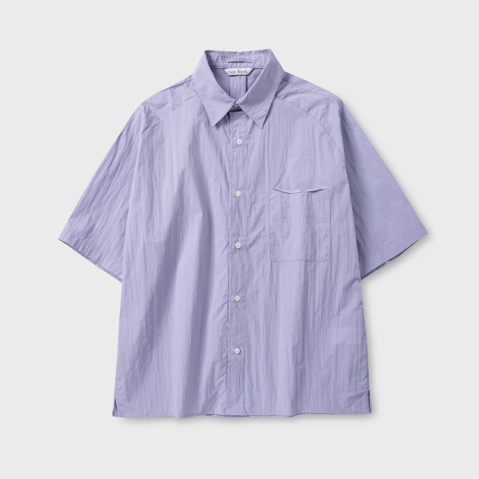 自然 皺褶 半 衣袖 襯衫 Ⅱ_PURPLE / NE-SR015008-20