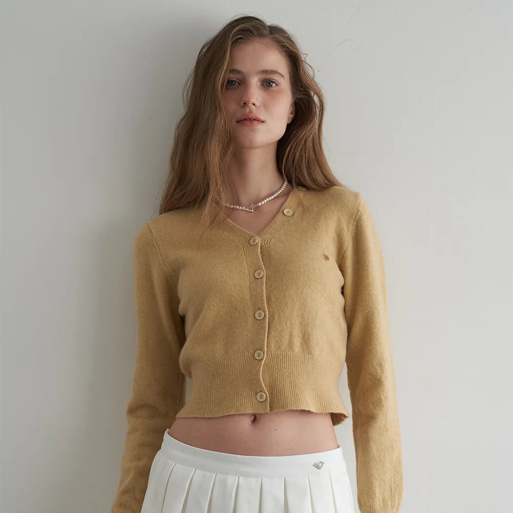 Soft Mood V-Neck Cardigan - Mustard