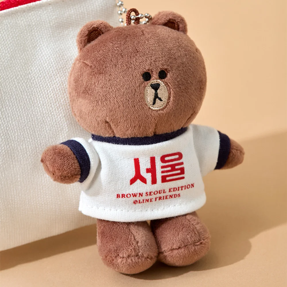 LINE FRIENDS 啡色 首爾 版本 玩偶 鑰匙扣