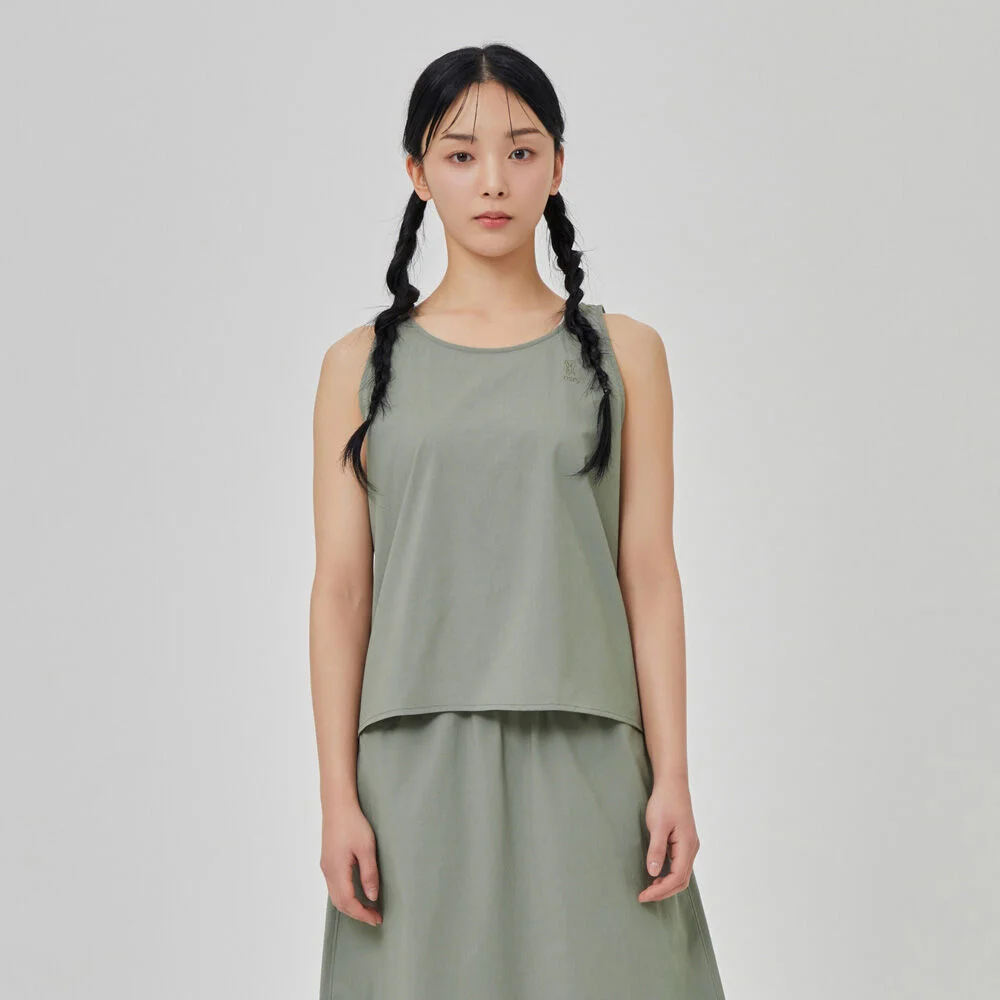 Kona 開衩 無袖 T恤 女裝(L.MINT)