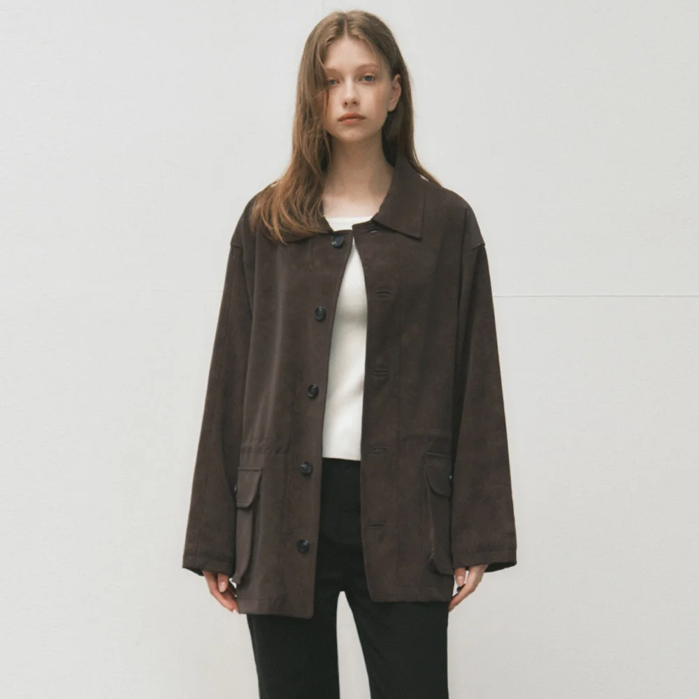 Vegan Suede Half Jacket_BROWN(WC25-OT07)