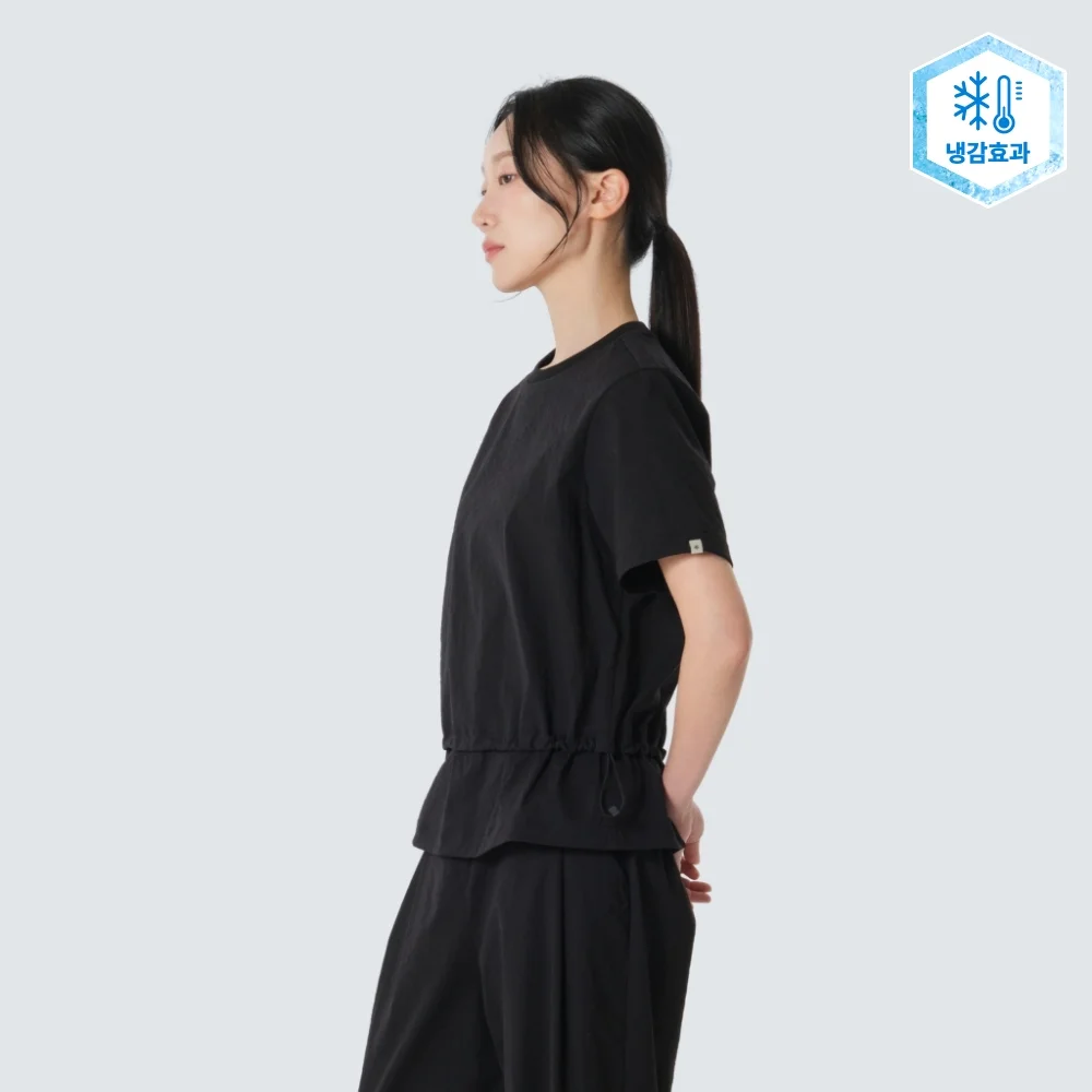 Minute 女裝 束繩 短袖 T恤 Black (S26MWFTS73)