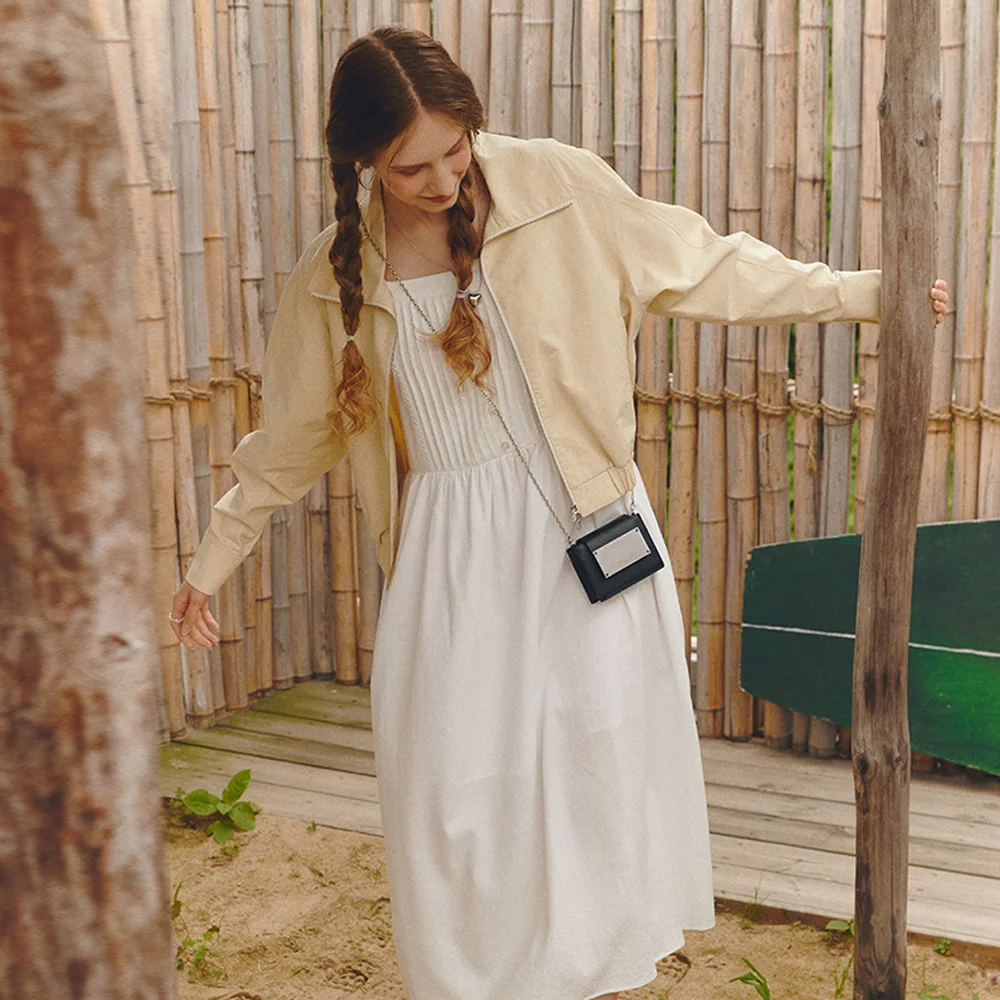 COTTON BOMBER JUMPER (butter beige)