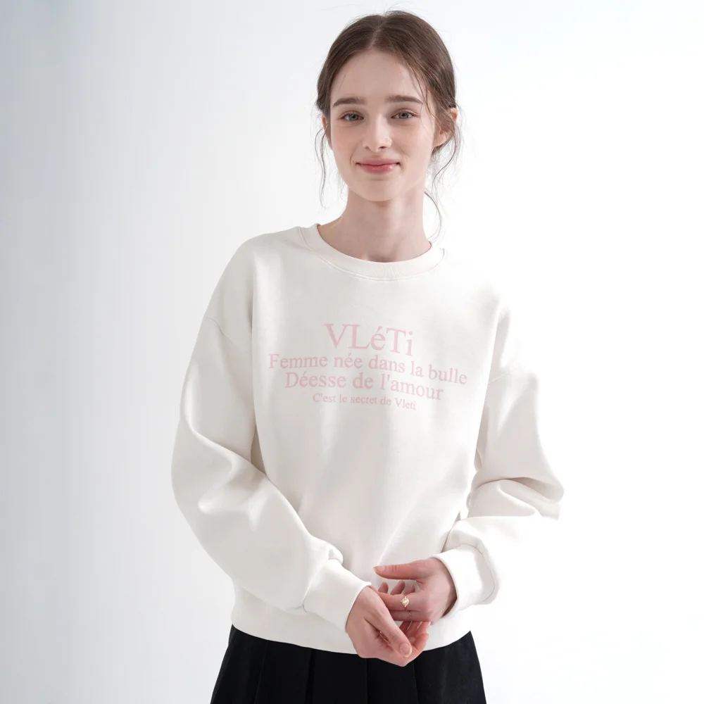Tentadumble Logo Crop Fluff Sweatshirt (White)