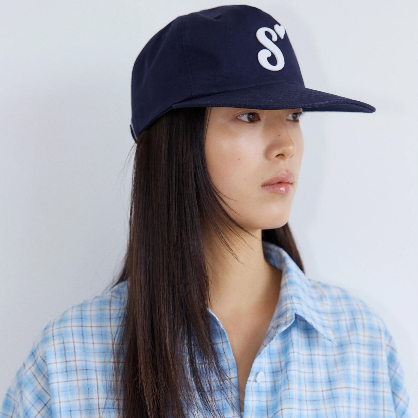 S Heart Applique Cap-Navy