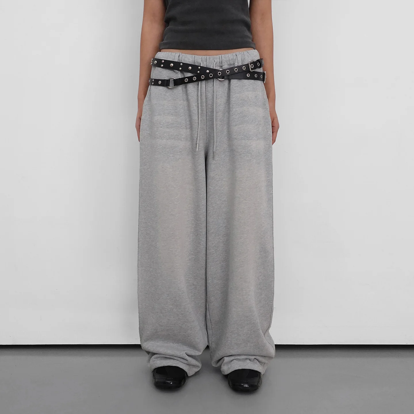 Washed Overfit Sweatpants_Melange Grey