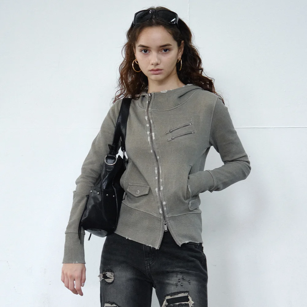 pg diagonal zip up (khaki)