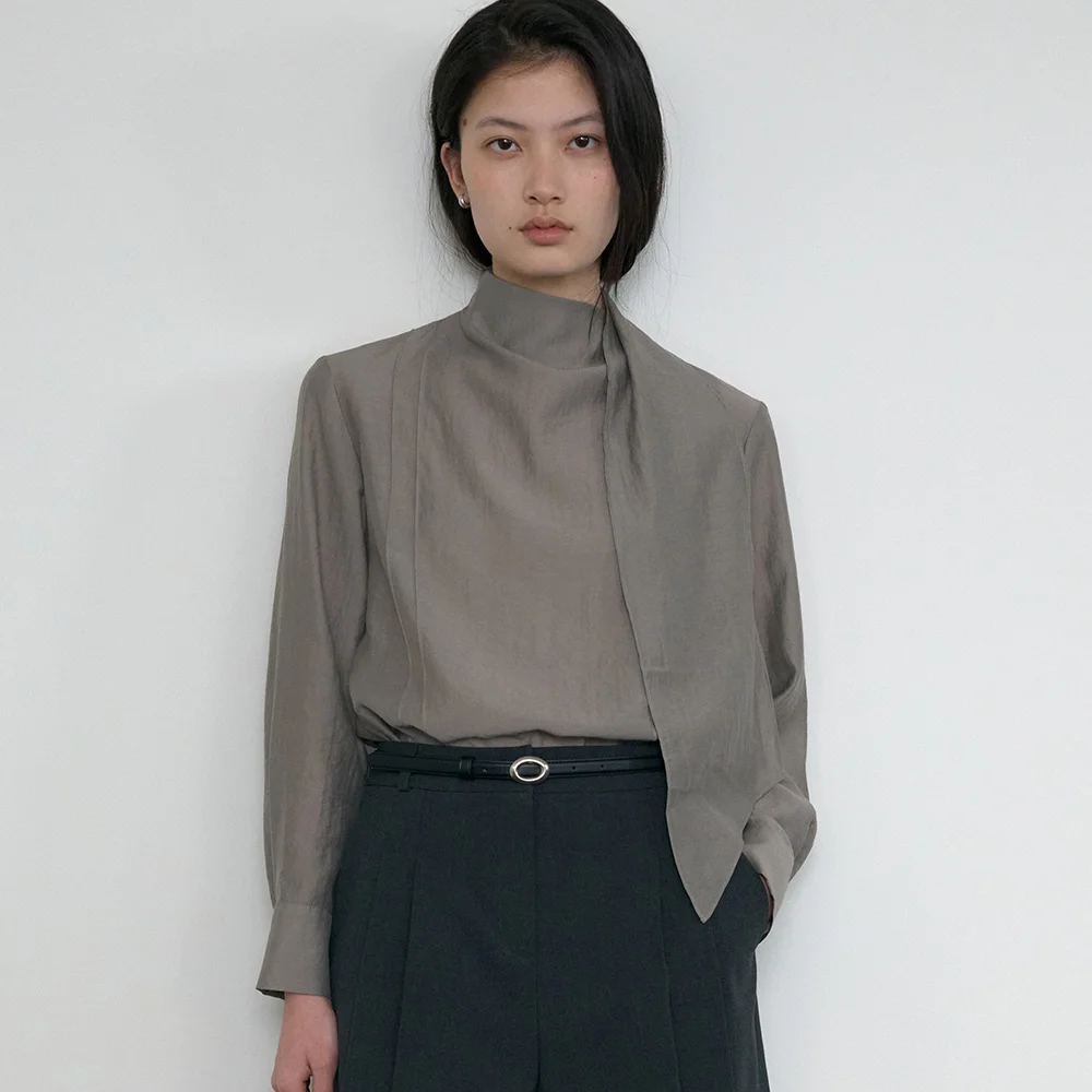 Edin Blanc Blouse_Khaki Grey