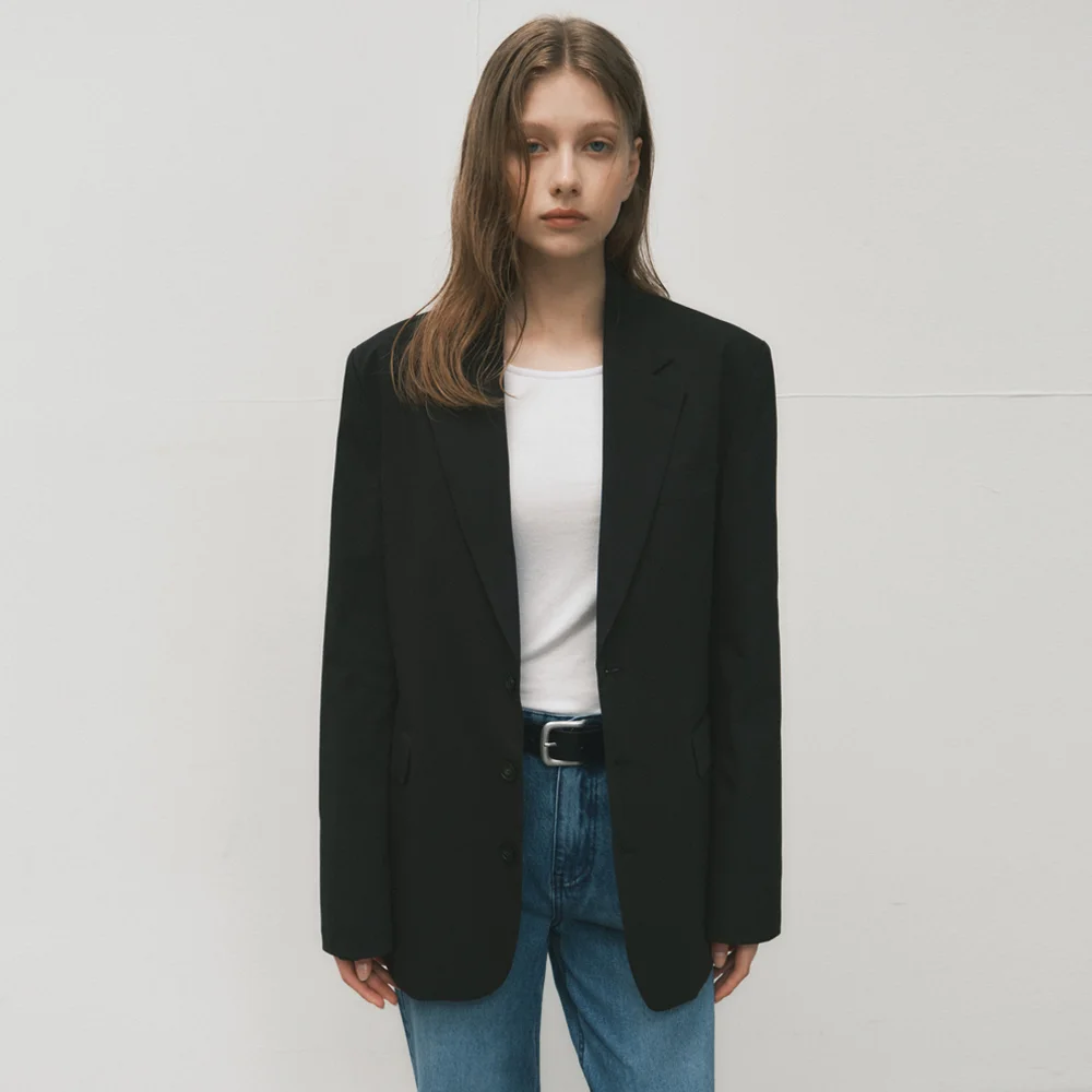 Tailored Blazer Jacket_BLACK(W25-OT05)
