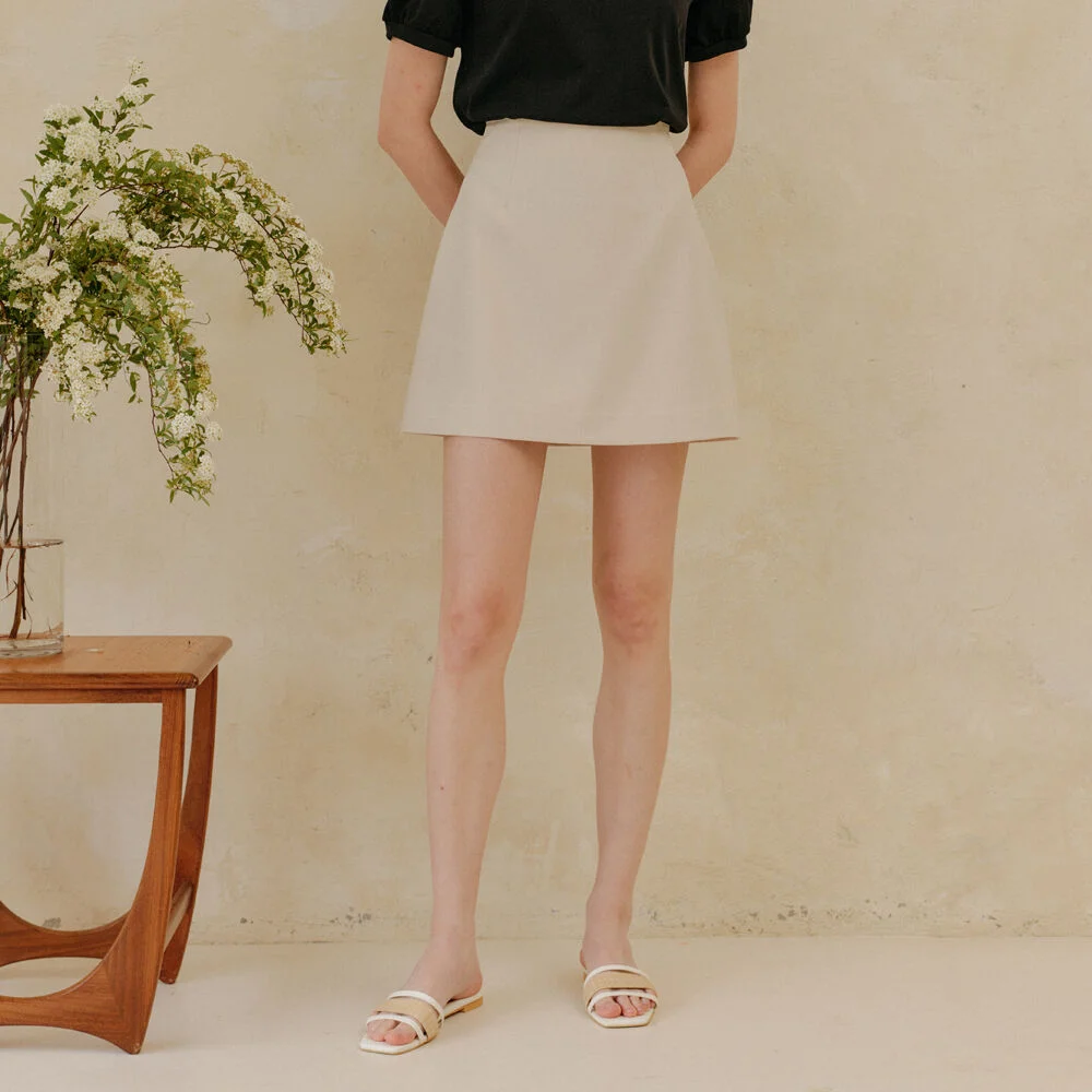 LINE BASIC SKIRT_BEIGE