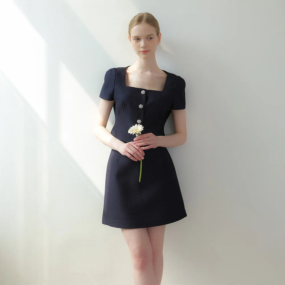 Dahlia Tweed A-Line Mini-Skirt / Navy(2color)