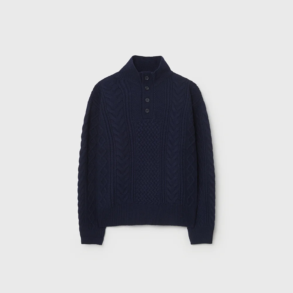 CASHMERE FISHERMAN (NAVY)