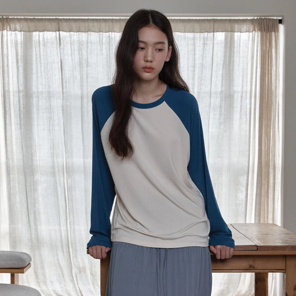 Soft Contrast Raglan Long Sleeve (Cream)