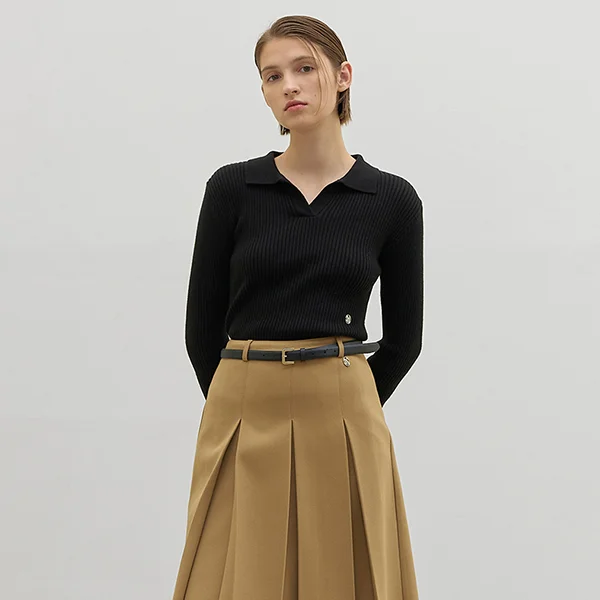 SOFT SLIM GOLJI OPEN COLLAR KNIT (T-6723)