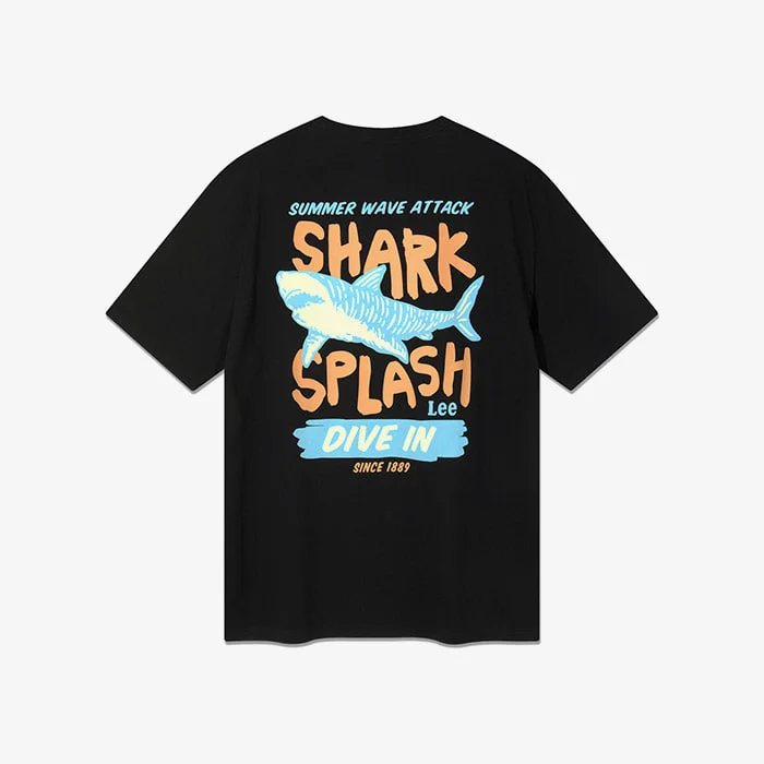 Shark 圖案 短袖 T恤 黑色
