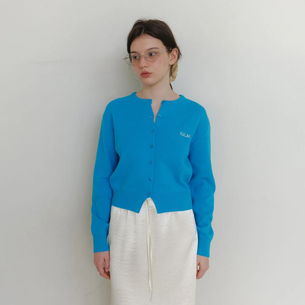 Mild still cardigan Cerulean blue